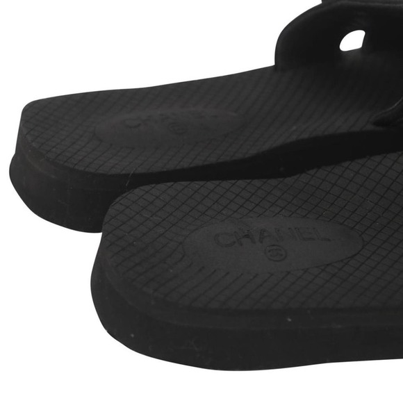 Chanel Slip On 35 Leather Slides Cc Dad Sandals CC-S0207P-C022 - Picture 10 of 11